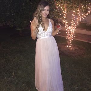 Needle & Thread beige tulle dress